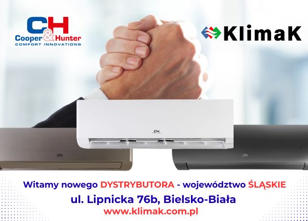 KLIMAK OFICJALNYM DYSTRYBUTOREM URZĄDZEŃ MARKI COOPER&amp;HUNTER - SERDECZNIE WITAMY !