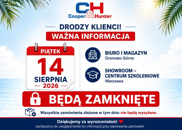 UWAGA! 14 SIERPNIA 2026 - NIE PRACUJEMY!